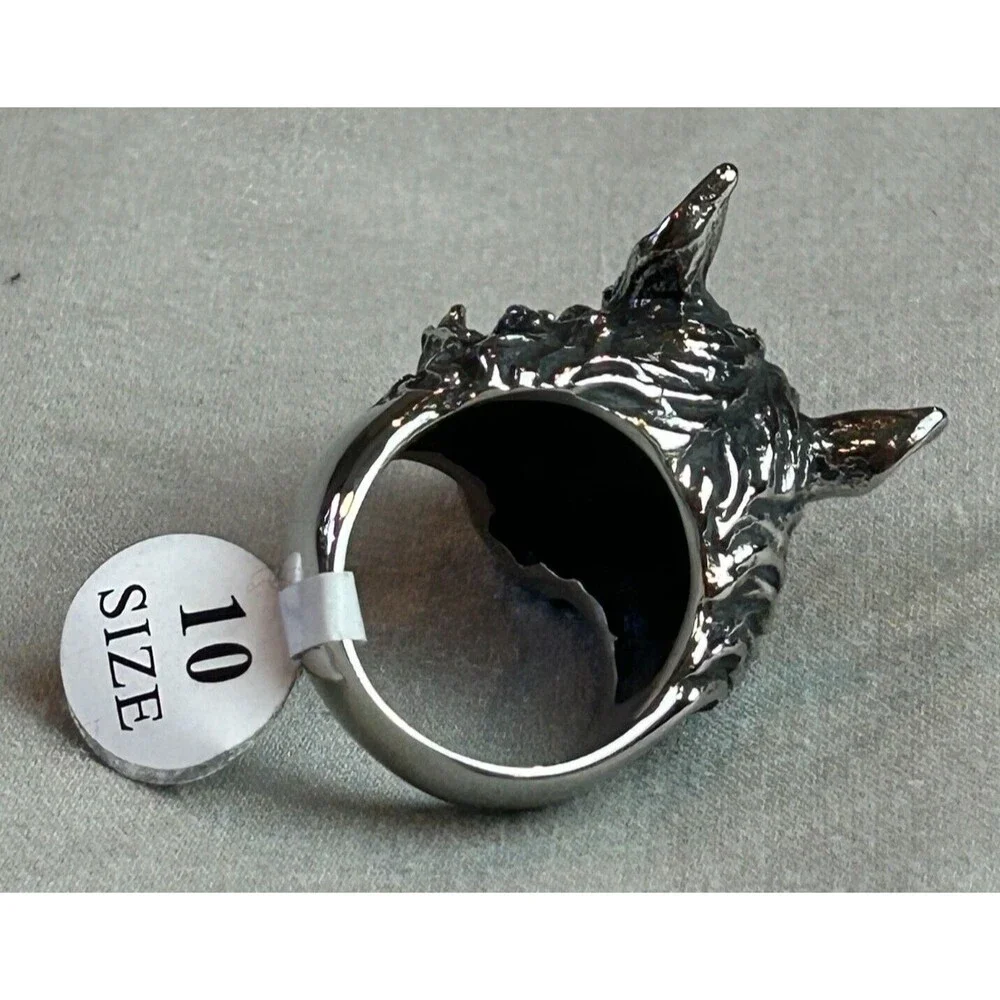 Men's Wild Boar Head Ring Bold Statement Jewelry Size 10